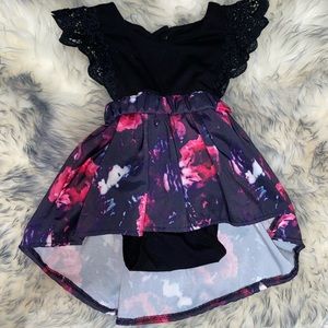 Boutique style black and floral toddler dress